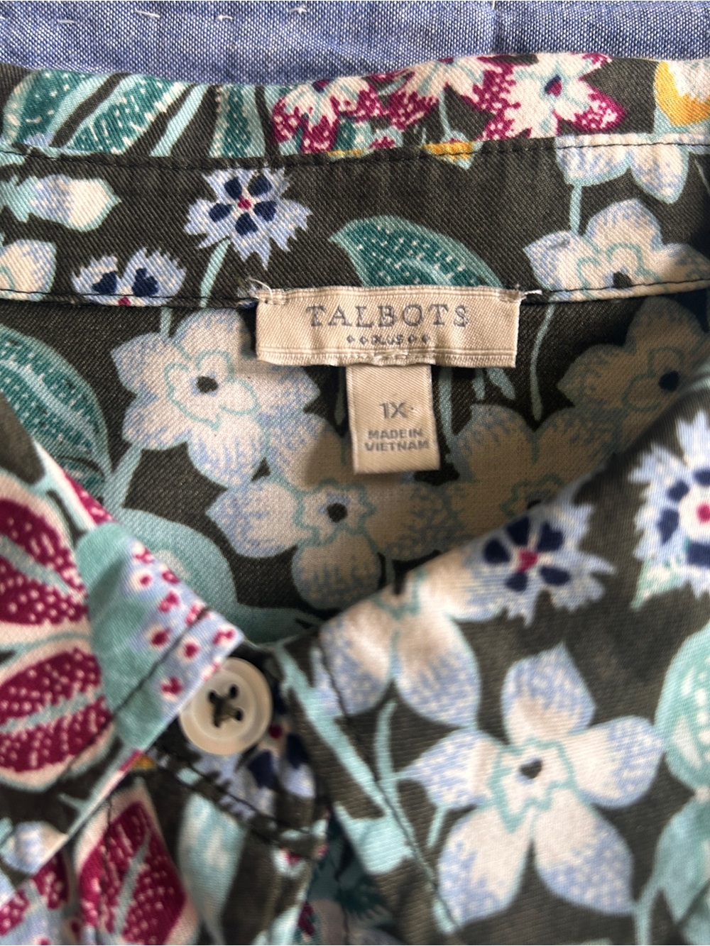 Talbots Multicolor Floral Button-Down Shirt - Picture 7 of 8